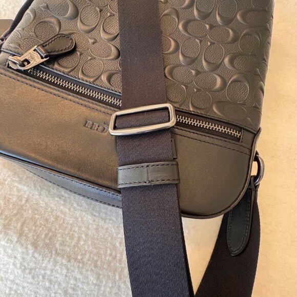 Coach 4009 Men's Houston  Flight Bag Signature Leather Embossed Mint Condition - Picture 11 of 16